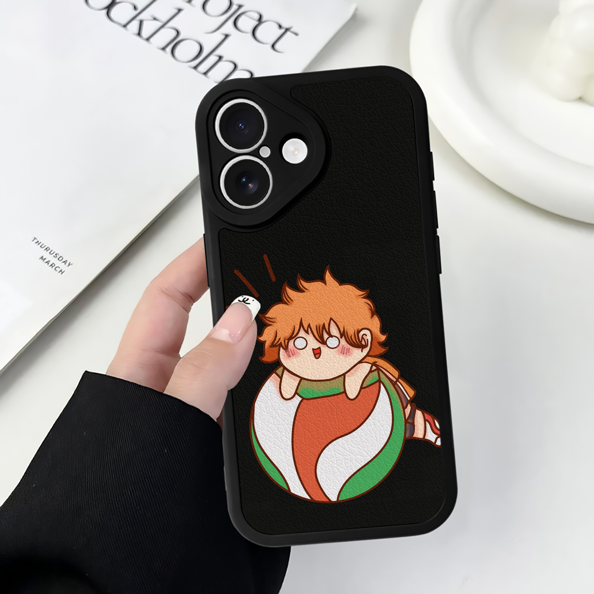 （画像用） ハイキュー!! Haikyu!! 【iPhone 16シリーズ対応】シリコンスマホケース（レザー調） 材質：シリコン